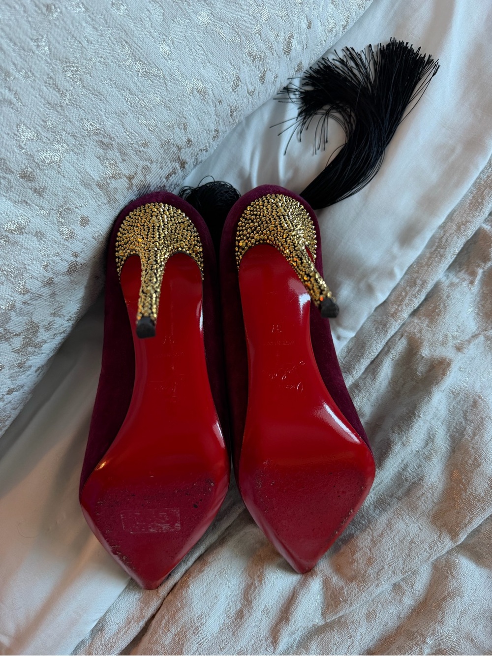 Christian Louboutin Hot chick 100 kiss Burgundy - Picture 3 of 4